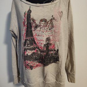 Self Esteem Relaxed Sweatshirt - Paris Theme - Women's Large